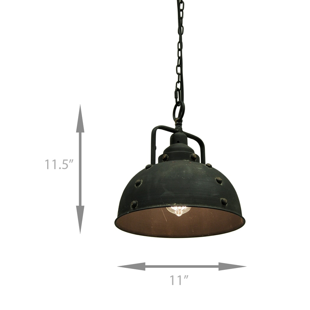 Vintage Rustic Blackened Metal Farmhouse Pendant Light 11 5 X Inches Vintage Rustic Blackened Metal Farmhouse Pendant Light 11 5 X Inches