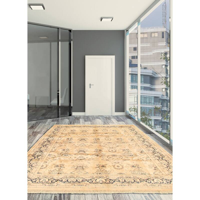 Hand-knotted Pako Persian Beige Wool Rug - 6'2" x 9'3"/6'2 x 9'3