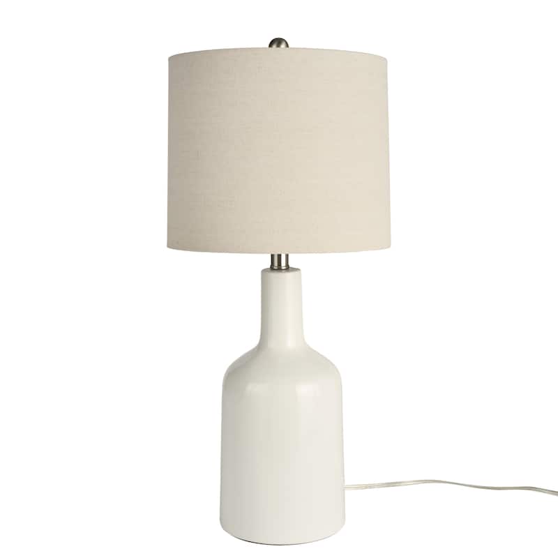 Nourison 22" Minimalist Ceramic Table Lamp with Linen Drum Shade