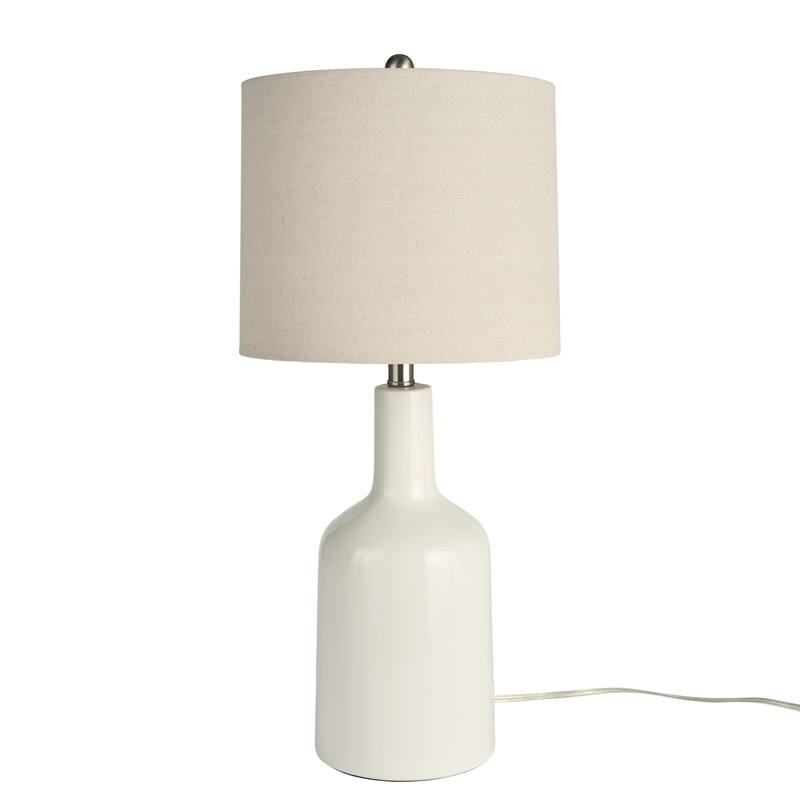 Nourison 22" Minimalist Ceramic Table Lamp with Linen Drum Shade
