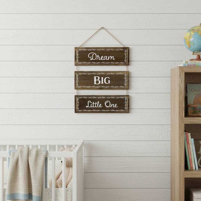 HomeRoots 14" X 12" Brown And White Inspirational Text Wood Wall Decor - White/Brown - 11.75 in. x 14.40 in.  x 0.25 in.