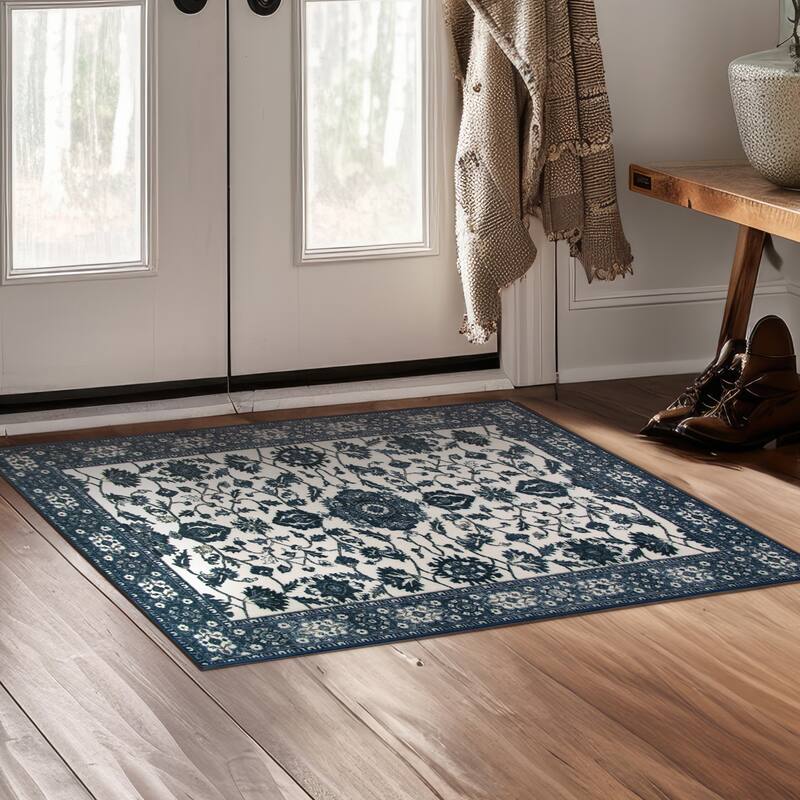 My Magic Carpet Machine Washable Accent Rug Ramage Blue - 3' X 5'