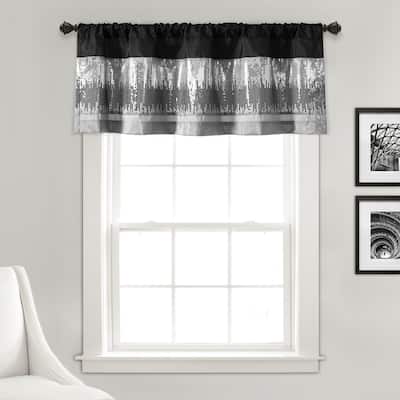 Lush Decor Night Sky Sequins Embroidery Valance - 18" x 52"