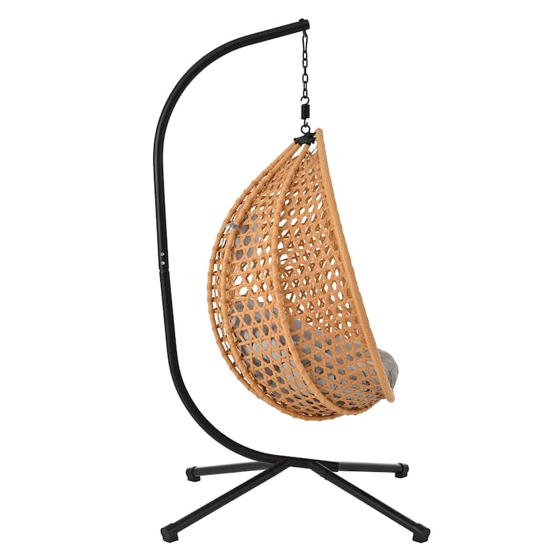 Wicker Hanging Egg Chair for Indoor and Outdoor Relaxation