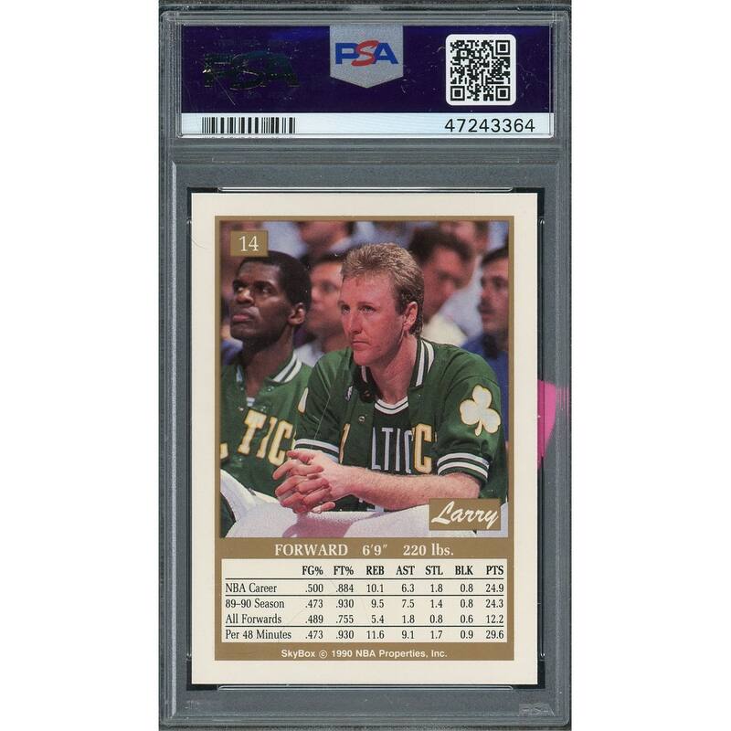 Larry Bird 1990 Skybox Basketball Card #14 Graded PSA 9 MINT - 8'6" x 11'6"