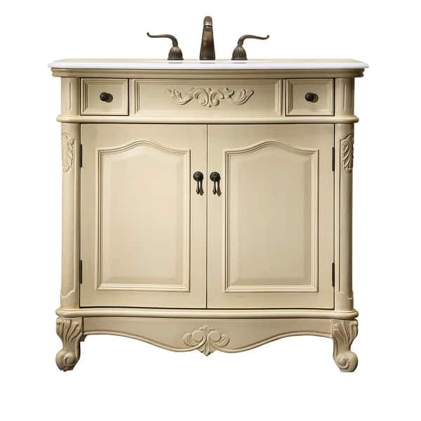 slide 2 of 22, 36" Single Bathroom Vanity Set Cream