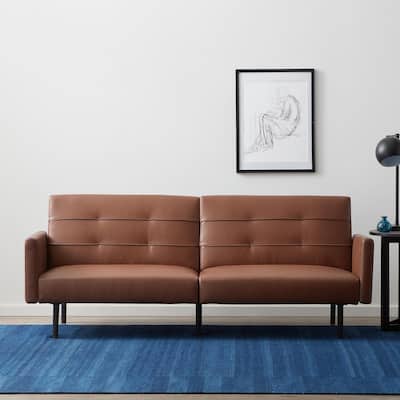 Lucid Comfort Collection Futon Sofa Bed with Buttonless Tufting