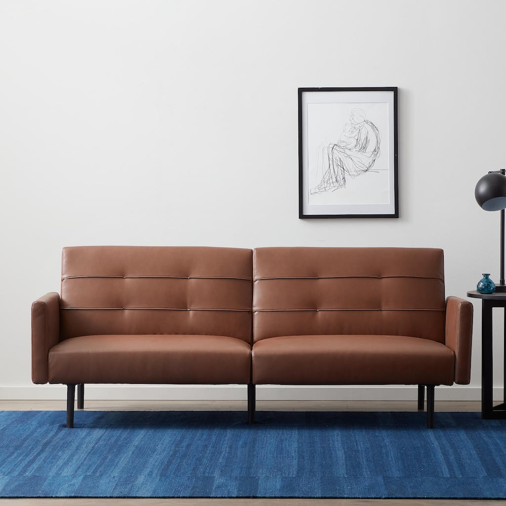 Lucid Futon Sofa Bed with Buttonless Tufting