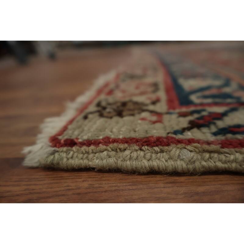 Hand Knotted Oriental 100% Wool Carpet Traditional Floral Beige & Ivories Sultanabad (Ziegler) Area Rug - 11' 0'' X 9' 1''
