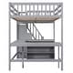 preview thumbnail 11 of 10, Full Size Loft Bed with Built-in L-Shaped Desk, Storage Shelves, and Storage Staircase