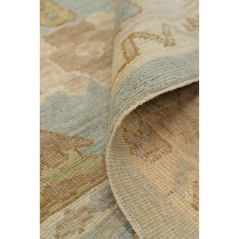 Hand Knotted Oriental 100% Wool Carpet Transitional All-Over Greys & Charcoal Oushak Area Rug - 9' 9'' X 8' 3''