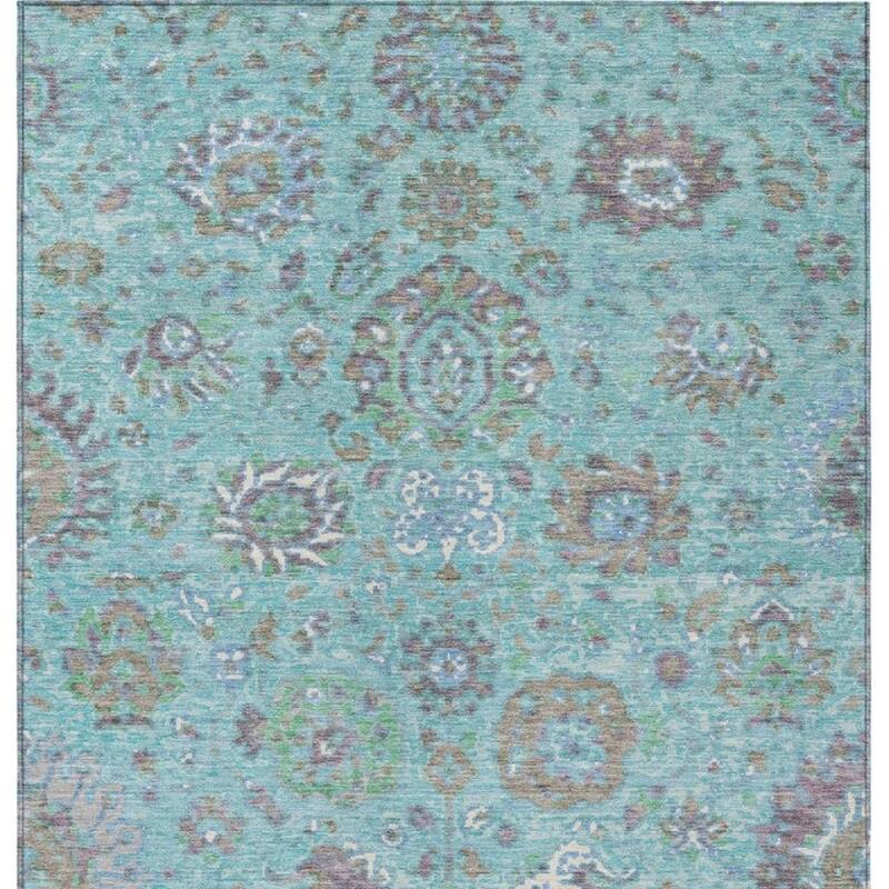 HomeRoots Floral Traditional Rectangle Outdoor Rug