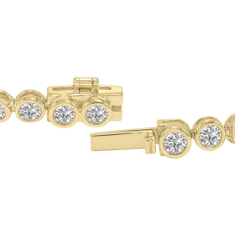 Marquee 10 Carat TW Bezel Set Lab Grown Diamond Bracelet in 14K Yellow Gold