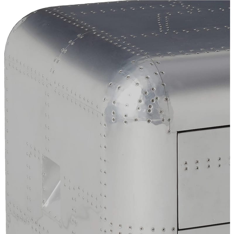 26 in. Silver Square Metal End Table, Sturdy Build End Side Table for Living Rooms