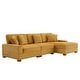 preview thumbnail 90 of 132, 118" W Corduroy L-shape Modular Sectional Sofa with Pillows