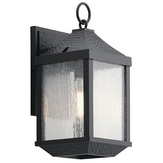 Kichler Meller 11.25 Inch Wall Sconce - 1 Light Exterior Wall Light In Champagne Bronze With Clear Glass
