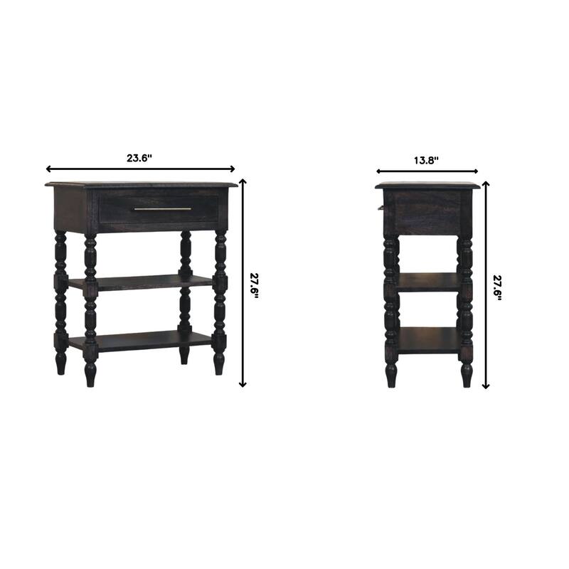 Solid Wood Heritage Turned-Leg Side Table