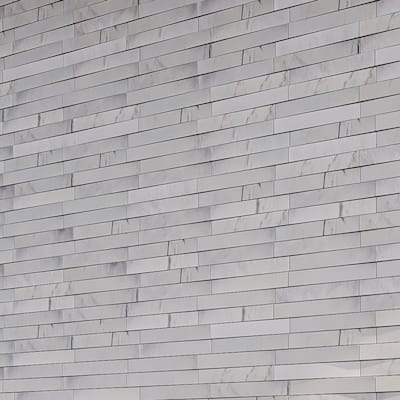Weave 6 in. x 22 in. Panel and 8 in. x 24 in. Corner Honed Marble Wall Tile