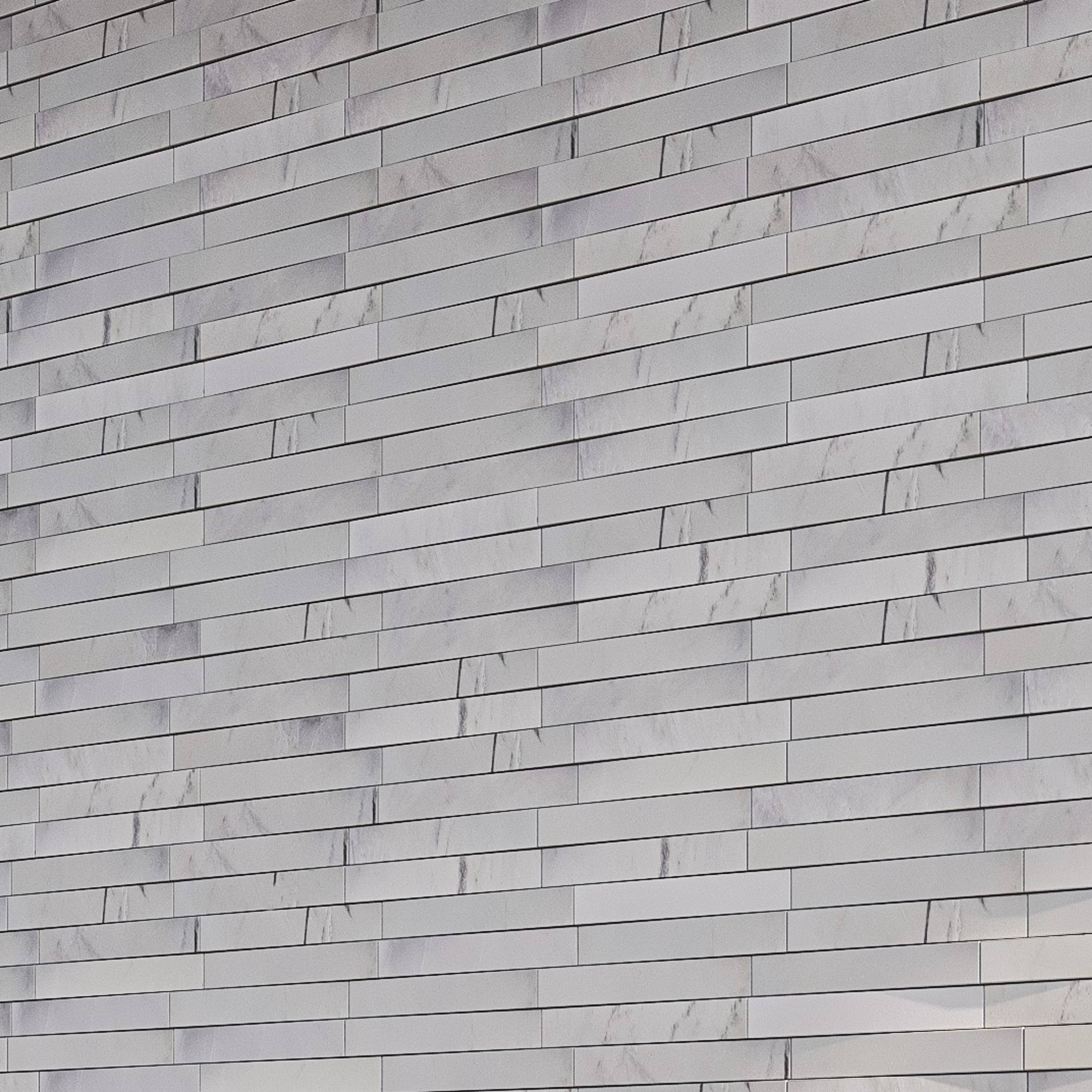 Weave 6 in. x 22 in. Panel and 8 in. x 24 in. Corner Honed Marble Wall Tile