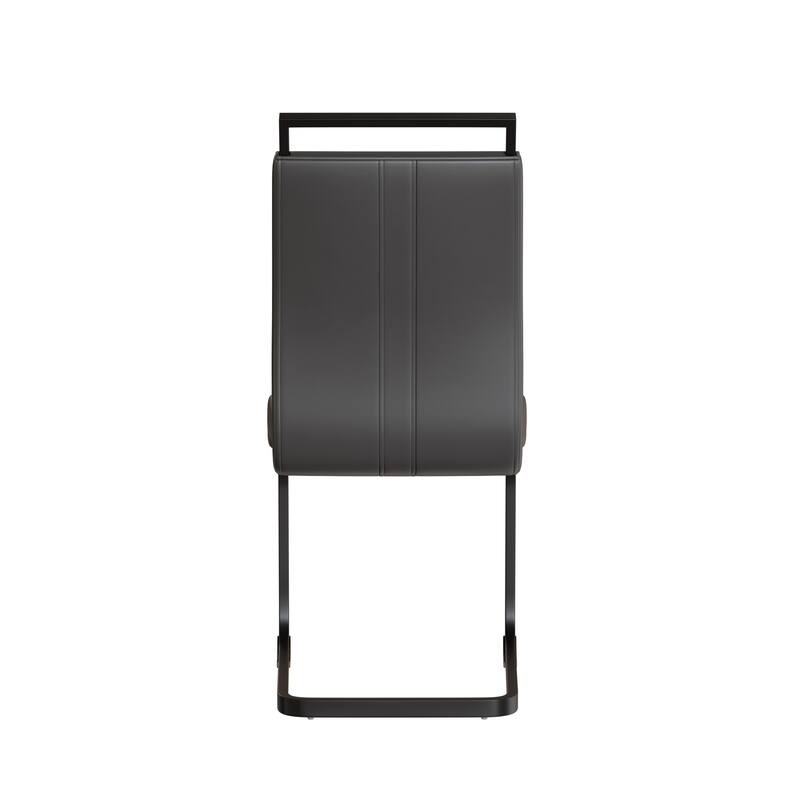 Dining Chairs,PU Faux Leather High Back Upholstered Side Chair with Black Metal Leg