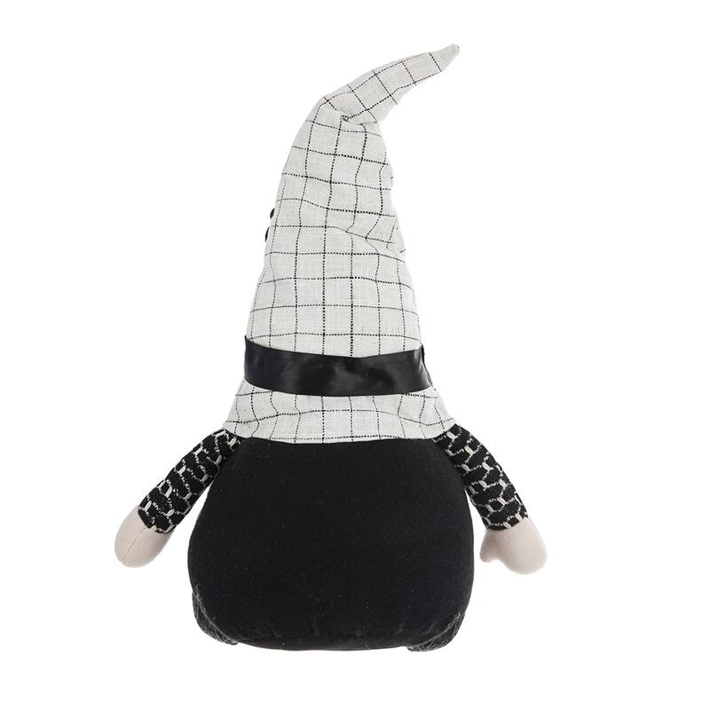 Set of 2, 10.2x5.5x23.5" Fabric Sitting Gnome with White Hat Spider, for Halloween Decor