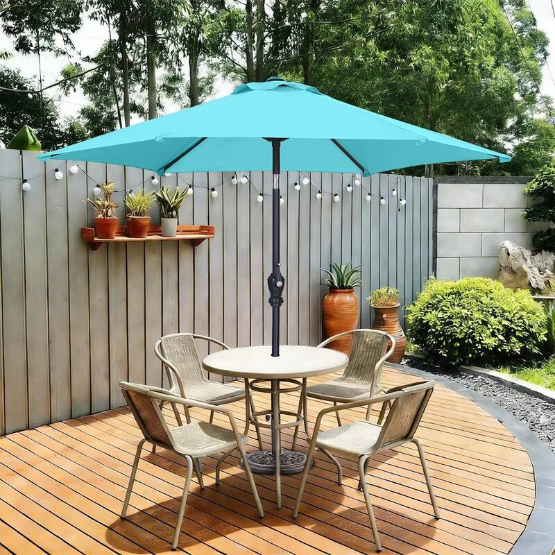 Autlaycil 7.5ft Outdoor Patio Umbrella with Tilt & Crank Base included - Blue