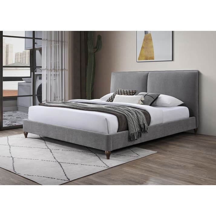 SAFAVIEH Couture Sophianna Platform Bed - Dark Grey/Walnut - King
