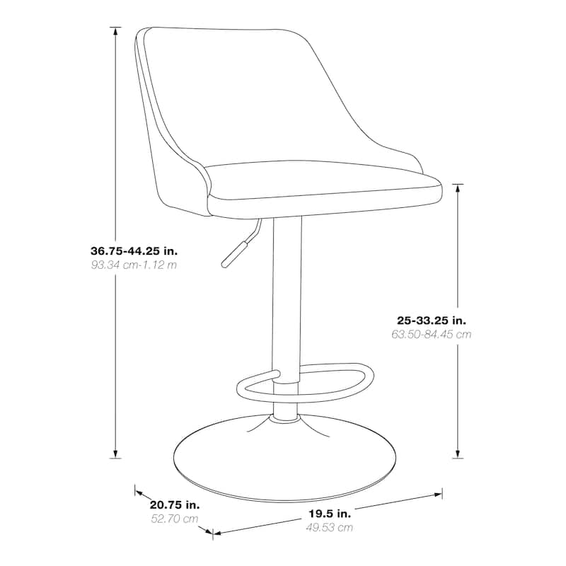Sylmar Height Adjustable Stool in Faux Leather