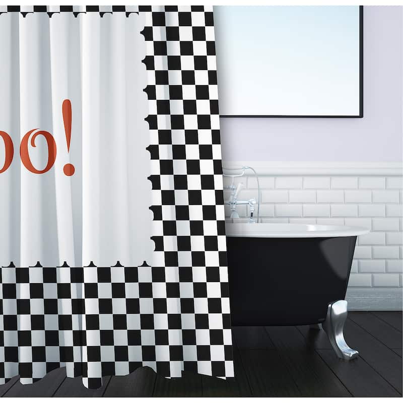 Halloween Boo Checks Shower Curtain