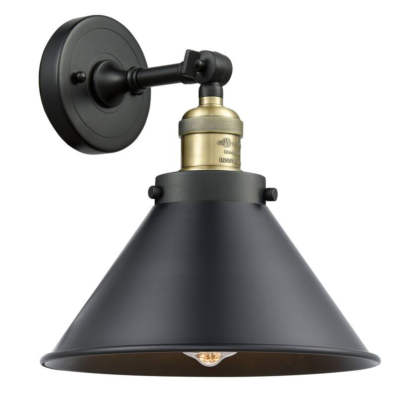Bellevue Norman 8" Tall Bathroom Sconce - Black Antique Brass