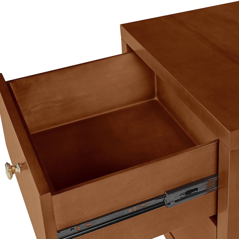 HomeRoots 19" Walnut Two Drawer Nightstand