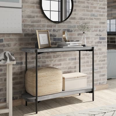 Gorstan Industrial Grey 42-inch Steel 1-Shelf Sofa Table by Furniture of America