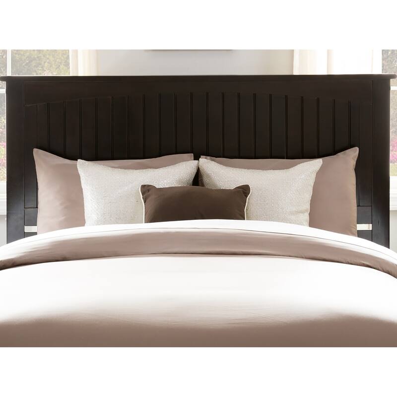 Low Profile Platform Bed with Footboard - Espresso Shaker Design, USB & Storage