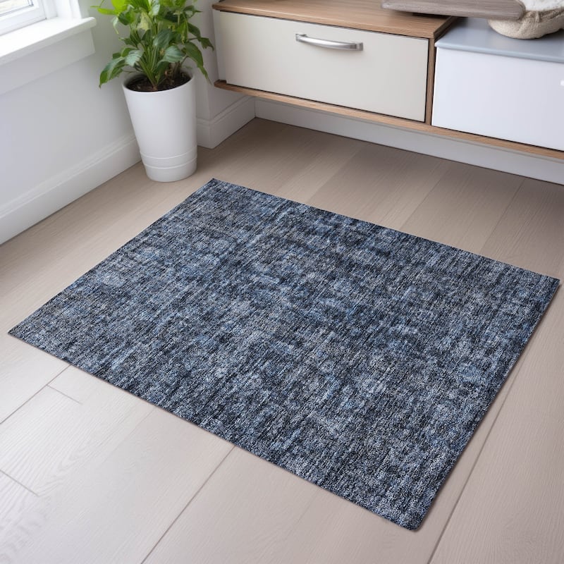 Premium Washable Super Soft Vintage Traditional Mayfield Rug - Blue - 1'8" x 2'6"