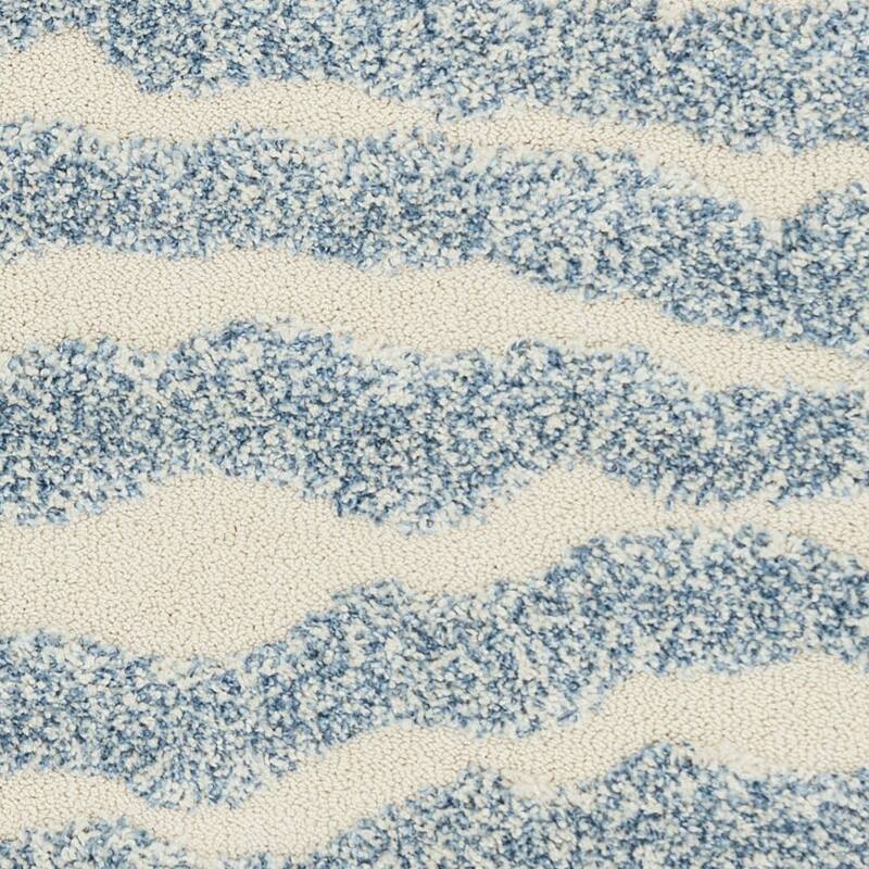Alexander Home Julian Abstract Wave Plush Shag Area Rug