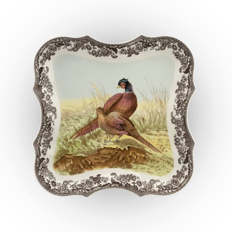 Spode Woodland Devonia Tray - 14 inches - 14 inches - Pheasant Motifs