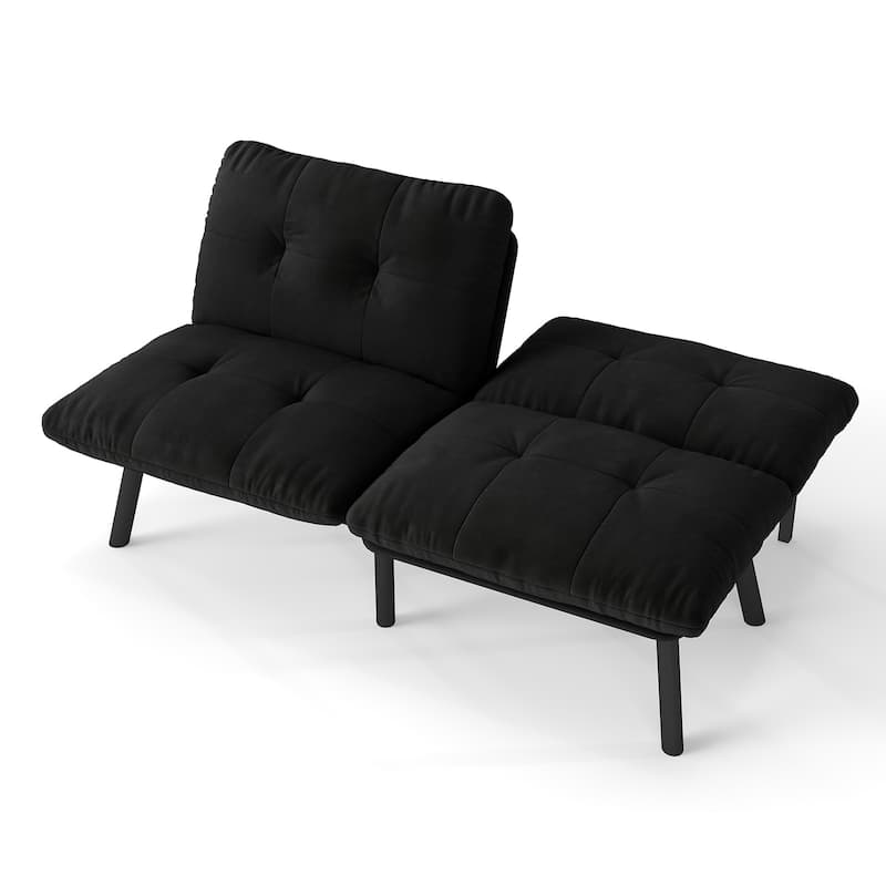 Roomfitters Modern Convertible Sofa Bed Futon Couch, Folding Sleeper Loveseat with Tufted Back