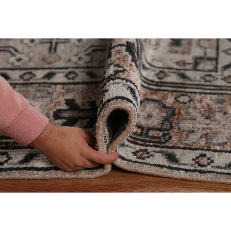Heriz Serapi Indian Area Rug Hand-Knotted Traditional Wool Carpet - 8'0" x 9'10"