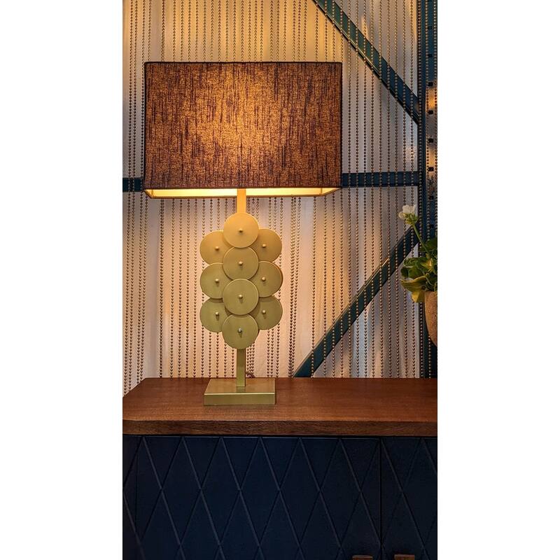 Millerville 30" Table Lamp with Fabric Shade, Brass