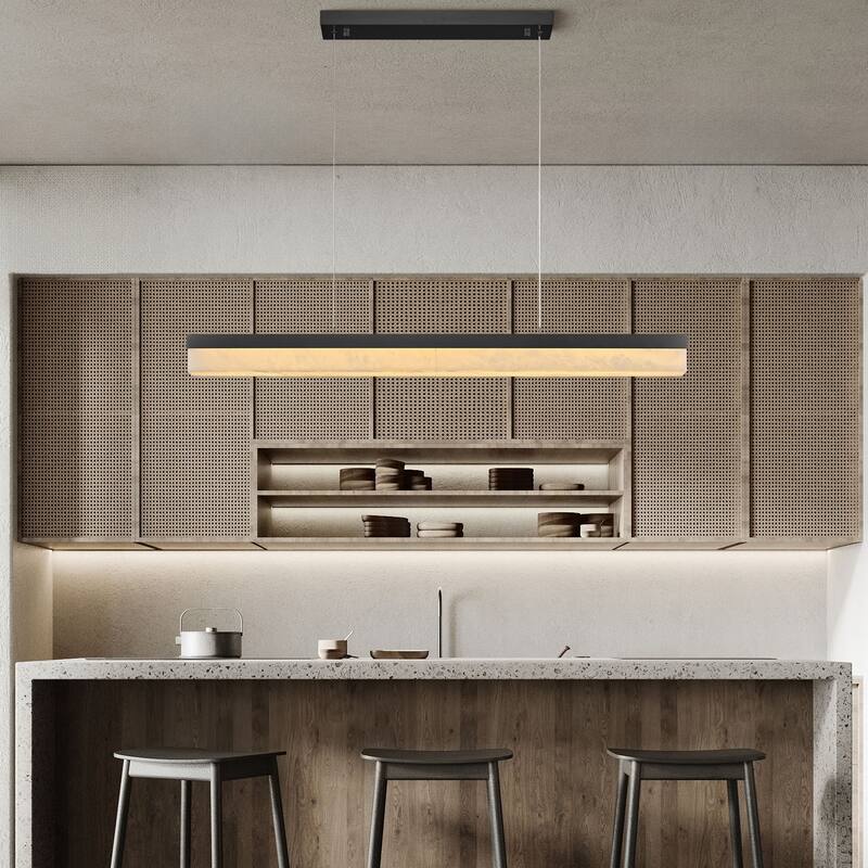 KAYLA Alabaster Pendant Light 1200 - 1800 Matte Black/Gold