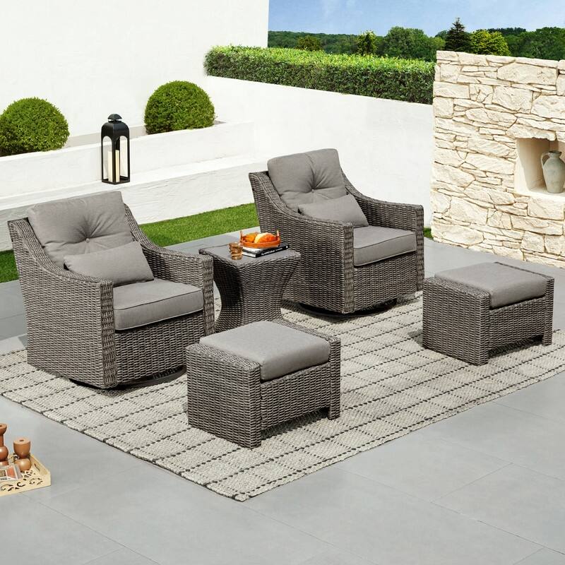 Murphy Outdoor Wicker Patio Furniture Swivel Glider Chair
