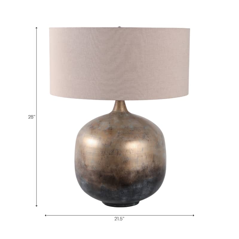 Modern Metal Base Table Lamp with Linen Shade - 28" Multi