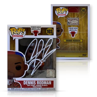 Dennis Rodman Autographed Basketball Signed Funko POP 103 Beckett COA - 8'6" x 11'6"