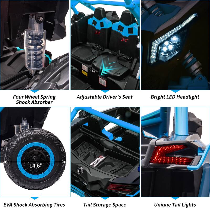 2-Seater Licensed Can-Am Electric Off-Road Ride-On UTV Car for Kids Best Gifts