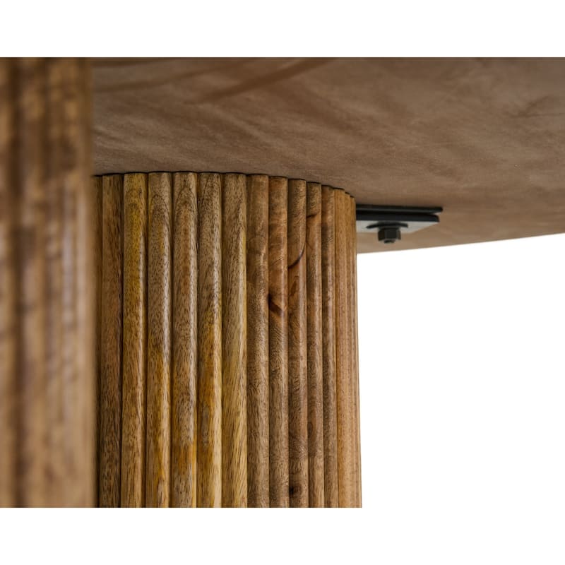 Modrest Hayden Modern Marble & Wood Round Dining Table