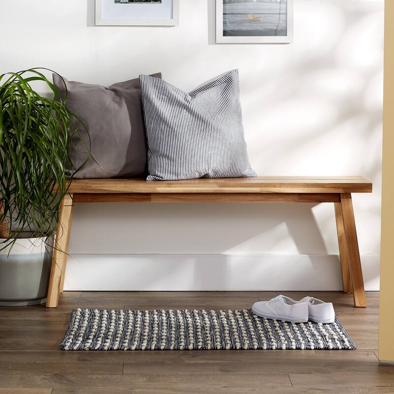 DII French Blue Recycled Cotton Loop Rug - 2x3