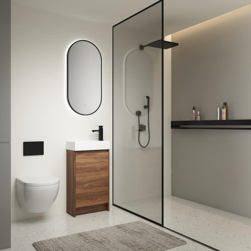 18 Inch Freestanding Bathroom Vanity With Single Sink, Soft Closing Doors, Suitable For Small Bathrooms