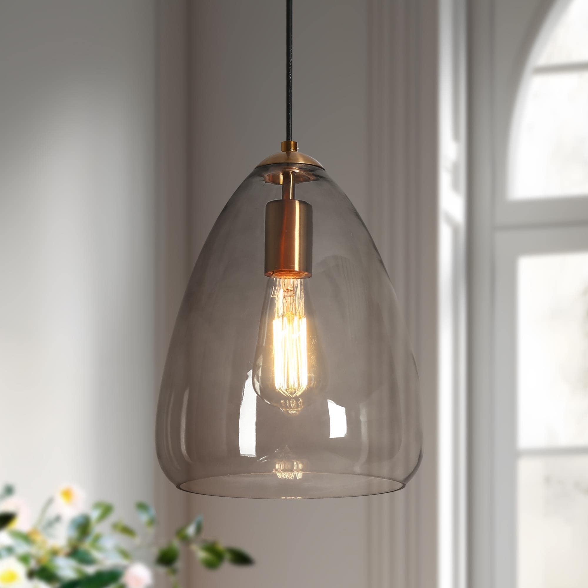 Smoked glass pendant shade cheap