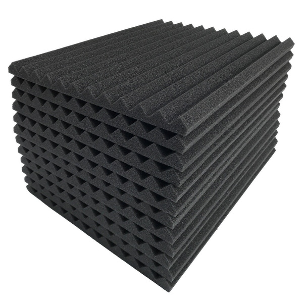 36 Pack Acoustic Foam Panel Wedge Studio Soundproofing Foam Wall Tiles 12X12X1" - charcoal
