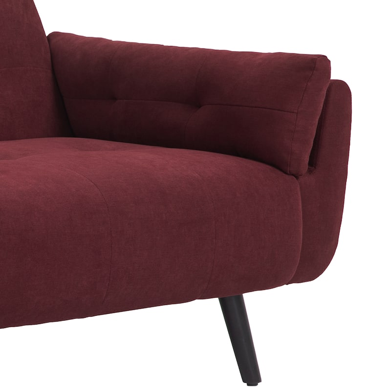 2Set Adjustable Backrest Convertible Futon Sleeper Couch